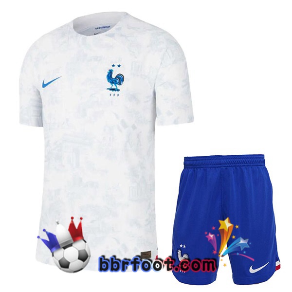 Maillots Equipe De France Enfant Exterieur Blanc 2022/2023