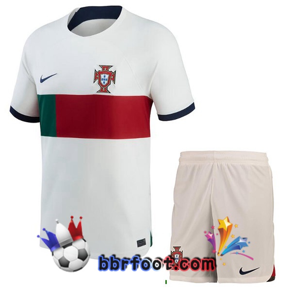 Maillots Equipe De Portugal Enfant Exterieur Blanc Rouge 2022/2023