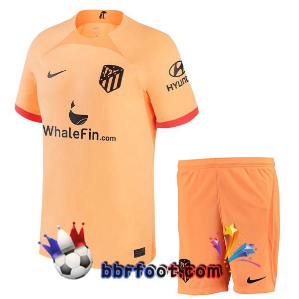 Maillot Foot Atletico Madrid Enfant Third Orange 2022/2023