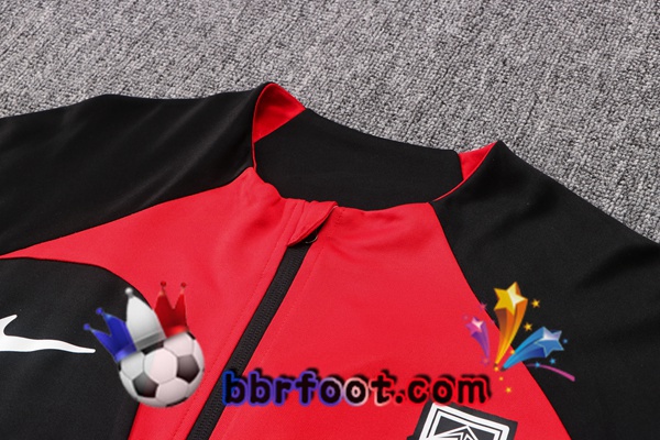 Veste Survetement Foot Corée Noir Rouge 2022/2023