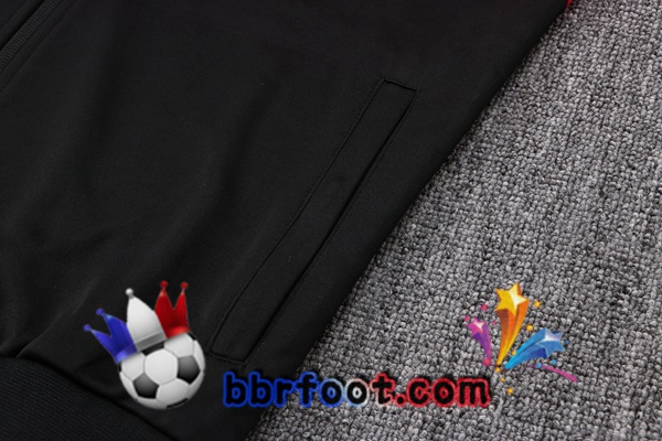 Veste Survetement Foot Corée Noir Rouge 2022/2023