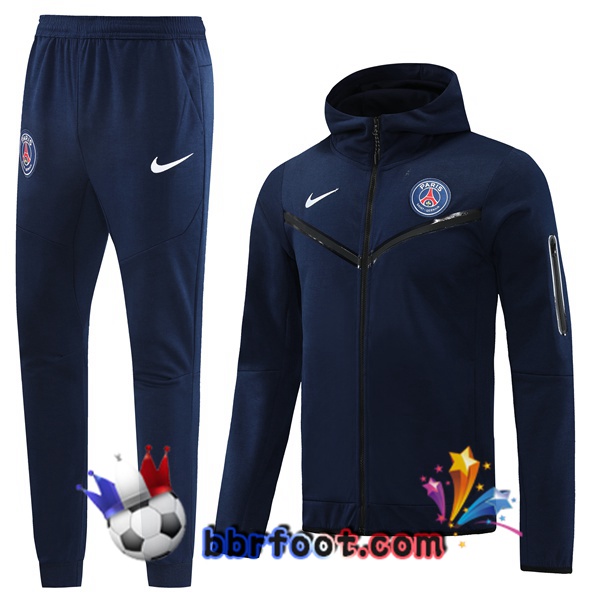 Veste A Capuche Survetement Foot Paris PSG Bleu Royal 2022/2023