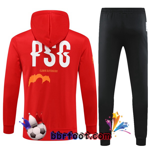 Capuche Survetement Foot Paris PSG Rouge 2022/2023