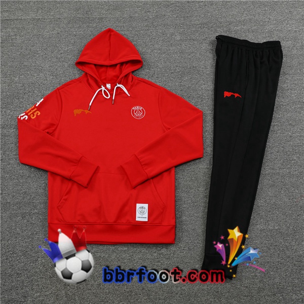 Capuche Survetement Foot Paris PSG Rouge 2022/2023