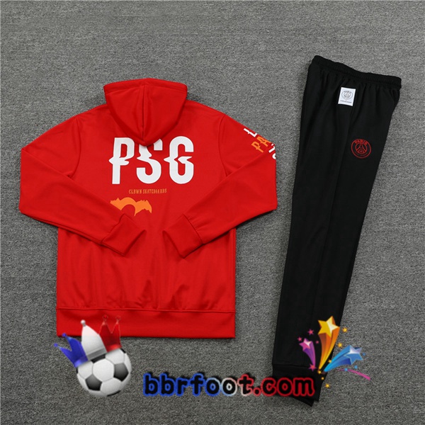 Capuche Survetement Foot Paris PSG Rouge 2022/2023