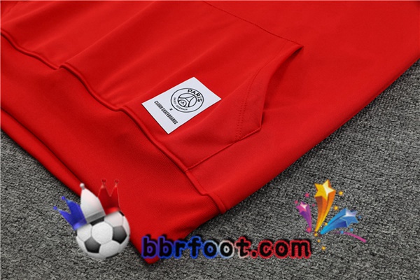 Capuche Survetement Foot Paris PSG Rouge 2022/2023