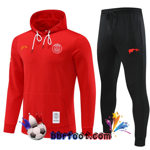 Capuche Survetement Foot Paris PSG Rouge 2022/2023