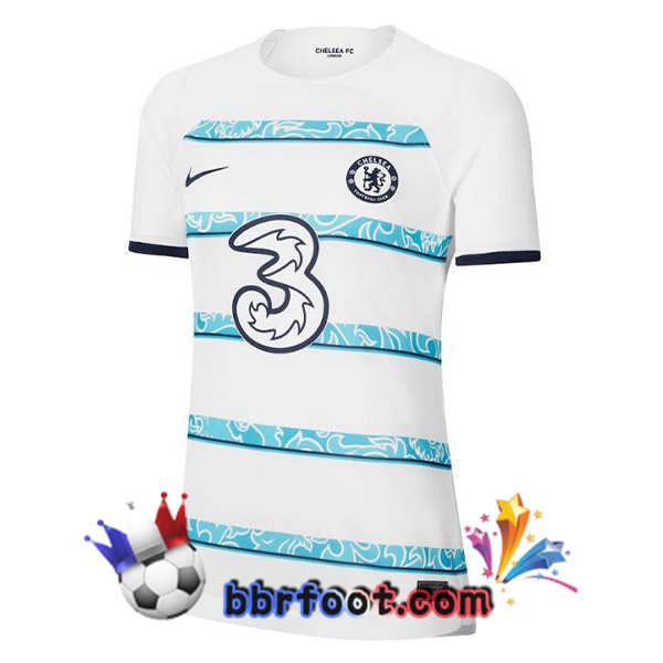 Maillot Foot FC Chelsea Femme Exterieur Blanc 2022/2023