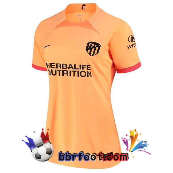 Maillot Foot Atletico Madrid Femme Third Orange 2022/2023