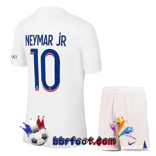 Maillot Foot Paris PSG (NEYMAR JR 10) Enfant Third Blanc 2022/2023