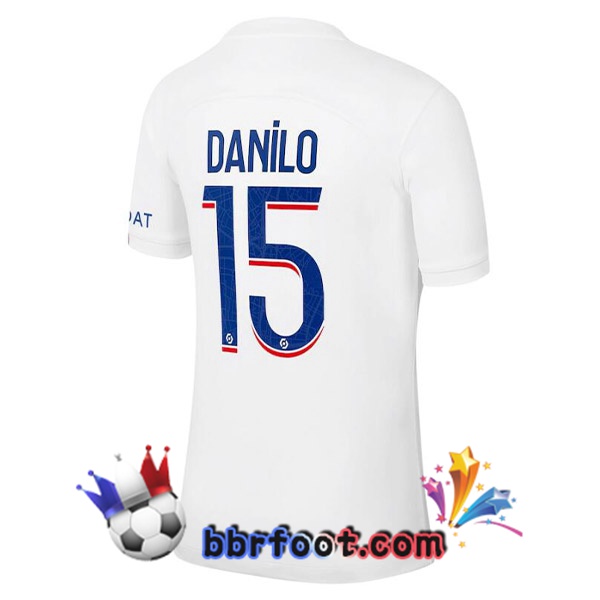Maillot Foot Paris PSG (DANILO 15) Third Blanc 2022/2023