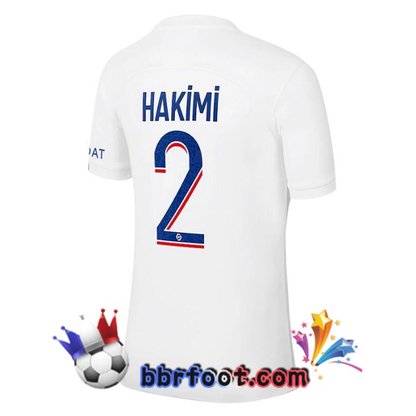 Maillot Foot Paris PSG (HAKIMI 2) Third Blanc 2022/2023