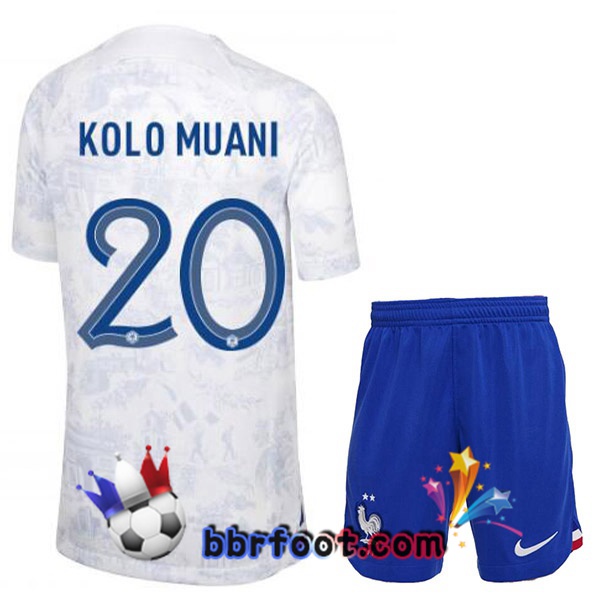 Maillots Equipe De France (KOLO MUANI 20) Enfant Exterieur Blanc 2022/2023