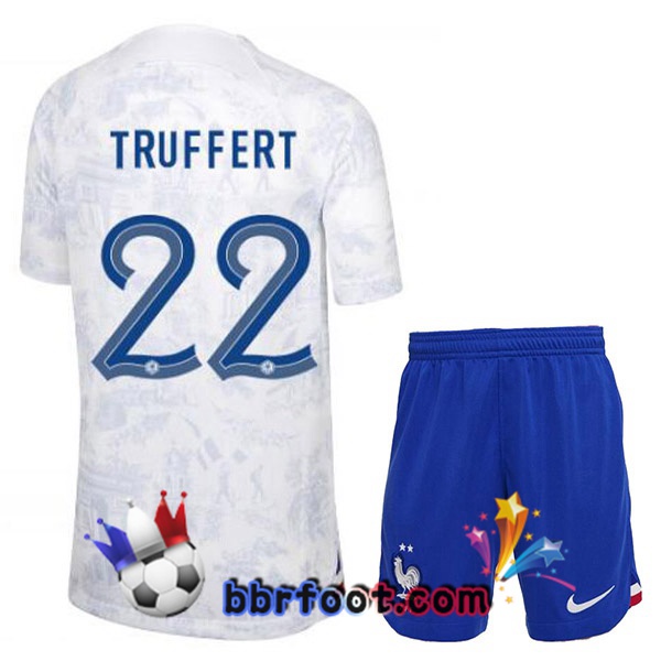 Maillots Equipe De France (TRUFFERT 22) Enfant Exterieur Blanc 2022/2023