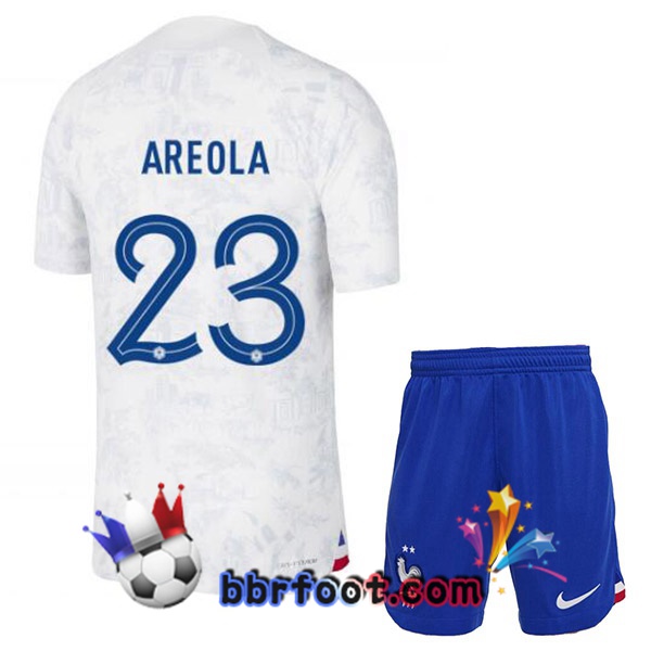 Maillots Equipe De France (AREOLA 23) Enfant Exterieur Blanc 2022/2023