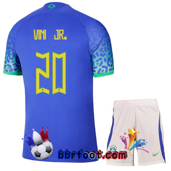 Maillots Equipe De Bresil (VINI JR. 20) Enfant Exterieur Bleu 2022/2023