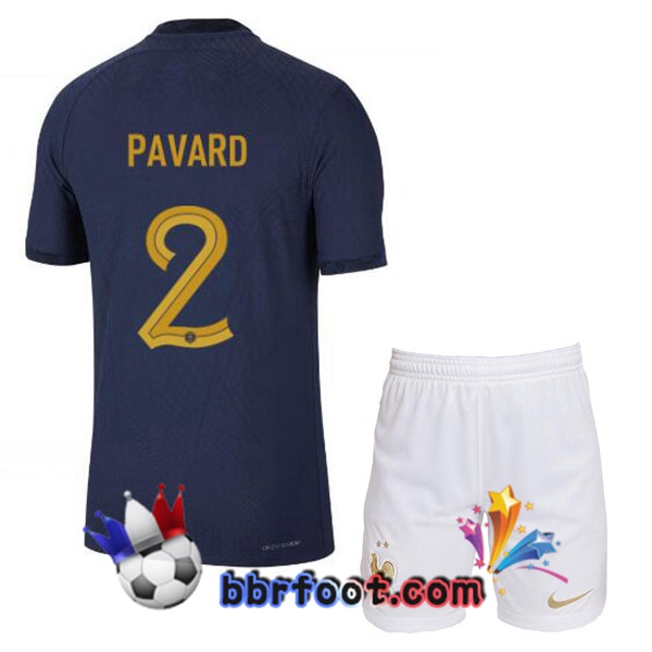 Maillots Equipe De France (PAVARD 2) Enfant Domicile Bleu Royal 2022/2023