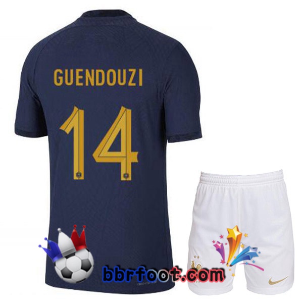 Maillots Equipe De France (GUENDOUZI 14) Enfant Domicile Bleu Royal 2022/2023