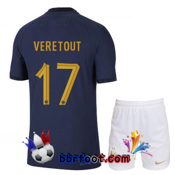 Maillots Equipe De France (VERETOUT 17) Enfant Domicile Bleu Royal 2022/2023 Maillots Equipe De France (VERETOUT 17) Enfant Domicile Bleu Royal 2022/2023
