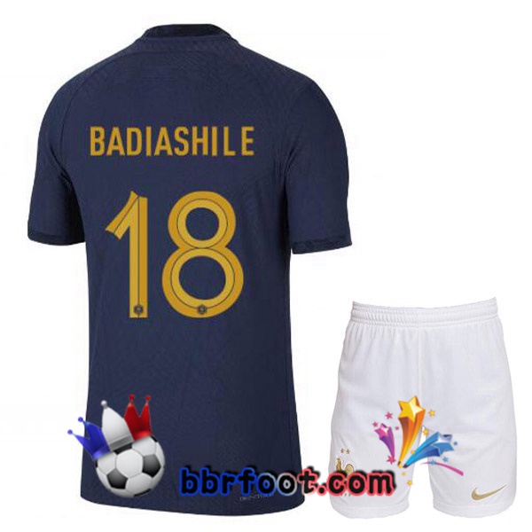 Maillots Equipe De France (BADIASHILE 18) Enfant Domicile Bleu Royal 2022/2023