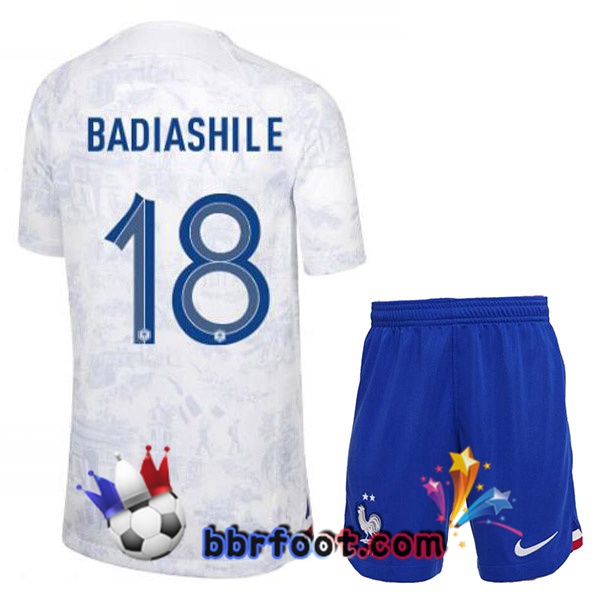 Maillots Equipe De France (BADIASHILE 18) Enfant Exterieur Blanc 2022/2023