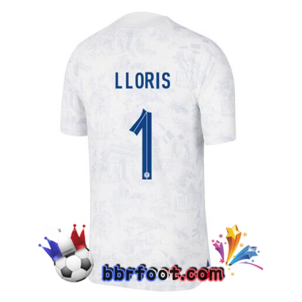 Maillots Equipe de France (LLORIS 1) Exterieur Blanc 2022/2023