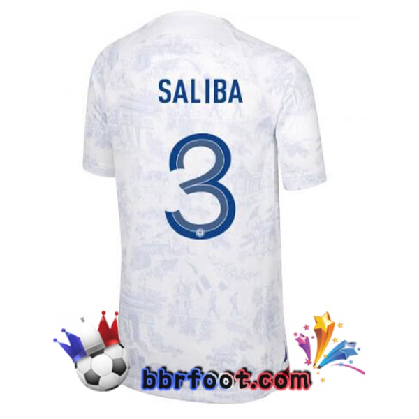 Maillots Equipe de France (SALIBA 3) Exterieur Blanc 2022/2023 Maillots Equipe de France (SALIBA 3) Exterieur Blanc 2022/2023