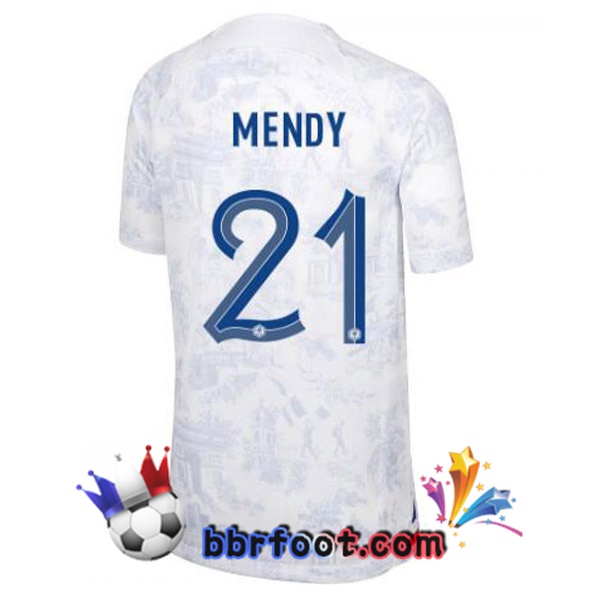 Maillots Equipe de France (MENDY 21) Exterieur Blanc 2022/2023