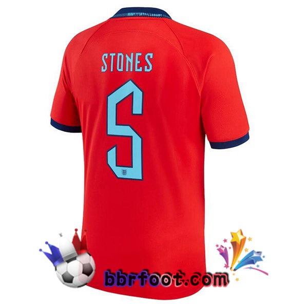 Maillots Equipe de Angleterre (STONES 5) Exterieur Rouge 2022/2023