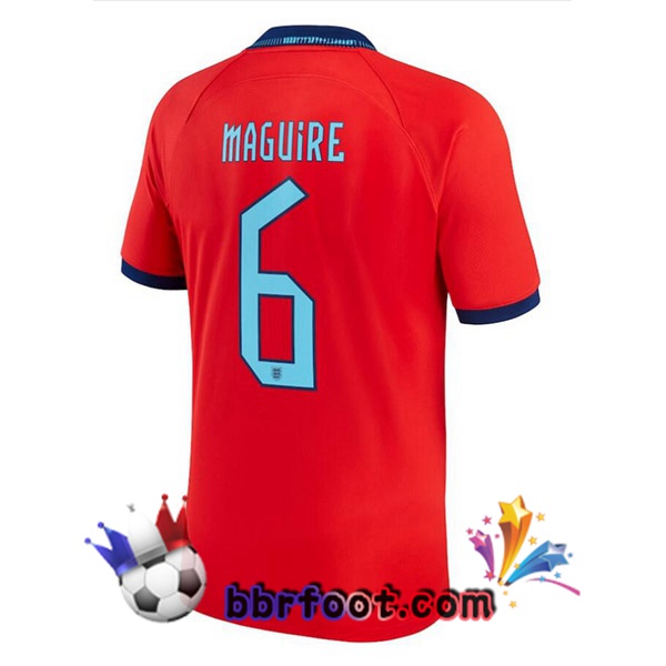Maillots Equipe de Angleterre (MAGUIRE 6) Exterieur Rouge 2022/2023