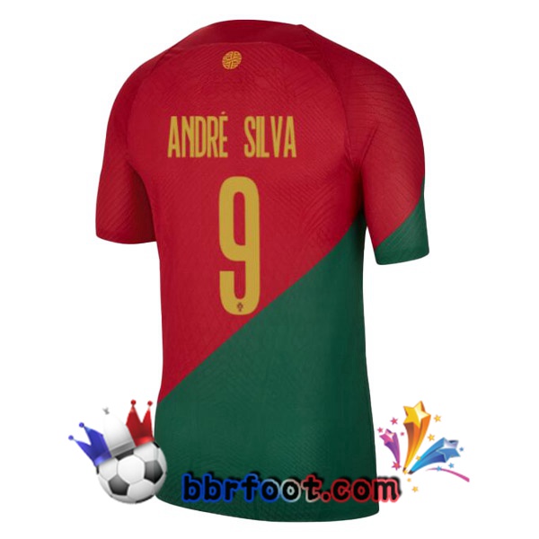 Maillots Equipe de Portugal (ANDRÉ SILVA 9) Domicile Rouge Vert 2022/2023 Maillots Equipe de Portugal (ANDRÉ SILVA 9) Domicile Rouge Vert 2022/2023