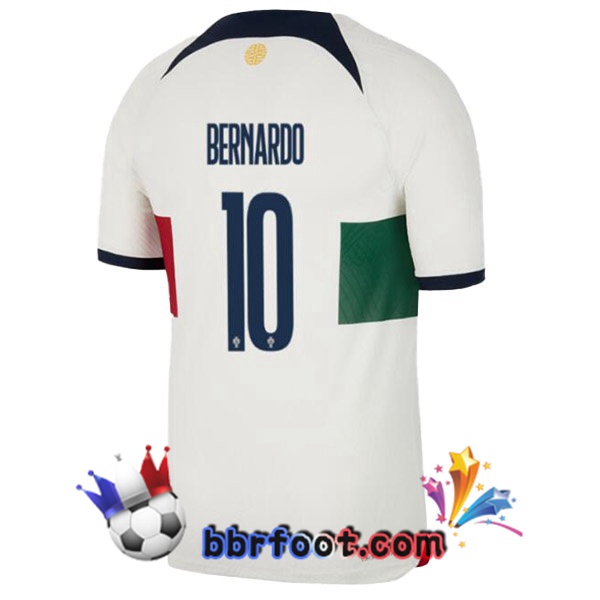 Maillots Equipe de Portugal (BERNARDO 10) Exterieur Blanc Rouge 2022/2023