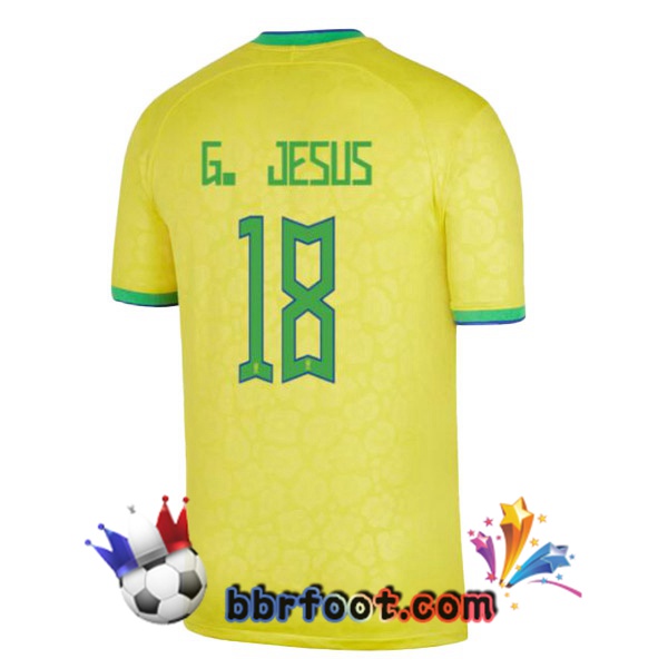 Maillots Equipe de Bresil (G. JESUS 18) Domicile Jaune 2022/2023
