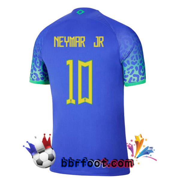 Maillots Equipe de Bresil (NEYMAR JR 10) Exterieur Bleu 2022/2023