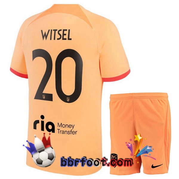 Maillot Foot Atletico Madrid (WITSEL 20) Enfant Third Orange 2022/2023
