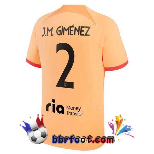 Maillot Foot Atletico Madrid (J.M GIMÉNEZ 2) Third Orange 2022/2023