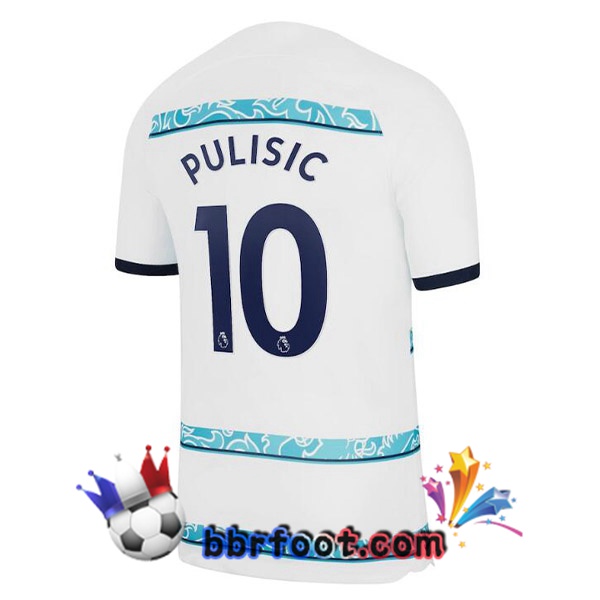 Maillot Foot FC Chelsea (PULISIC 10) Exterieur Blanc 2022/2023
