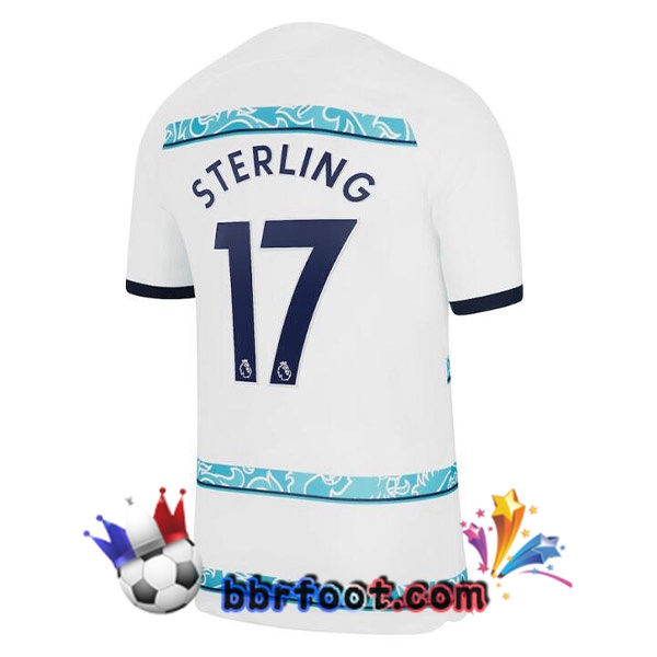 Maillot Foot FC Chelsea (STERLING 17) Exterieur Blanc 2022/2023