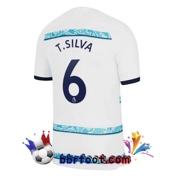 Maillot Foot FC Chelsea (T. SILVA 6) Exterieur Blanc 2022/2023 Maillot Foot FC Chelsea (T. SILVA 6) Exterieur Blanc 2022/2023