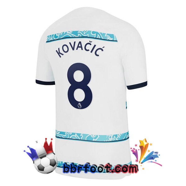 Maillot Foot FC Chelsea (KOVACIC 8) Exterieur Blanc 2022/2023