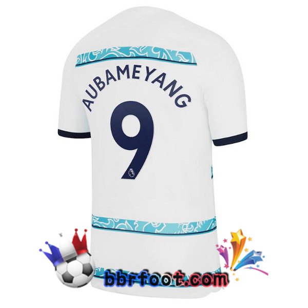 Maillot Foot FC Chelsea (AUBAMEYANG 9) Exterieur Blanc 2022/2023