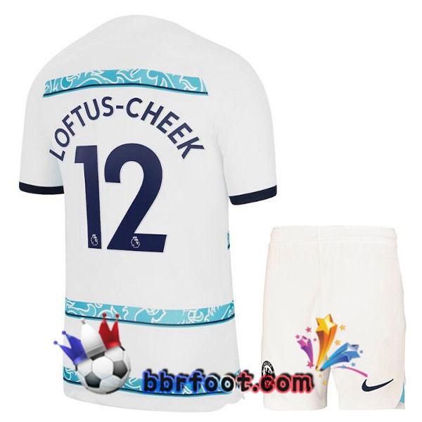 Maillot Foot FC Chelsea (LOFTUS-CHEEK 12) Enfant Exterieur Blanc 2022/2023