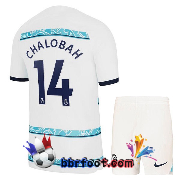 Maillot Foot FC Chelsea (CHALOBAH 14) Enfant Exterieur Blanc 2022/2023