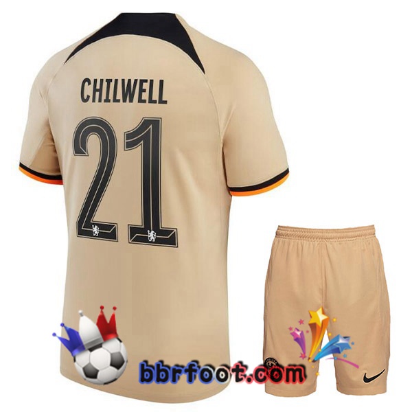 Maillot Foot FC Chelsea (CHILWELL 21) Enfant Third Marron 2022/2023