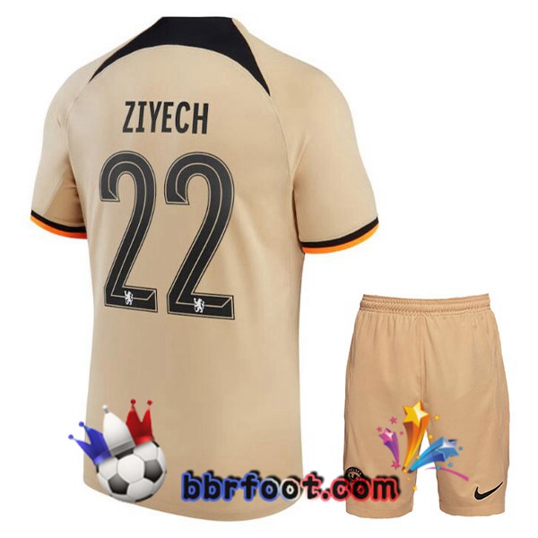 Maillot Foot FC Chelsea (ZIYECH 22) Enfant Third Marron 2022/2023