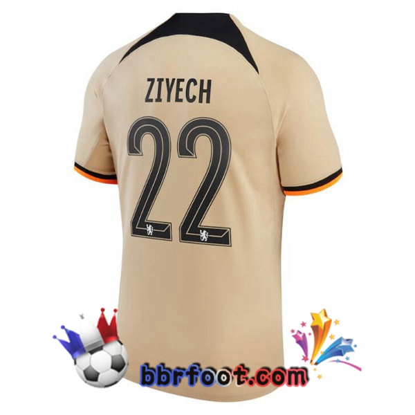 Maillot Foot FC Chelsea (ZIYECH 22) Third Marron 2022/2023