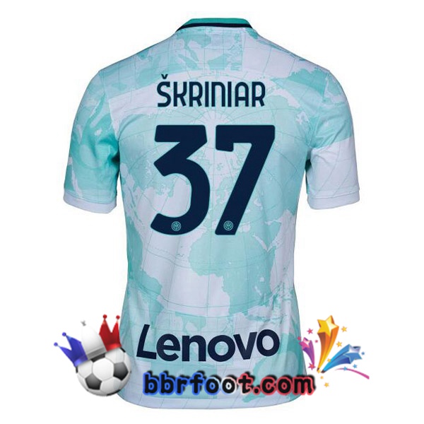 Maillot Foot Inter Milan (ŠKRINIAR 37) Exterieur Blanc Vert 2022/2023
