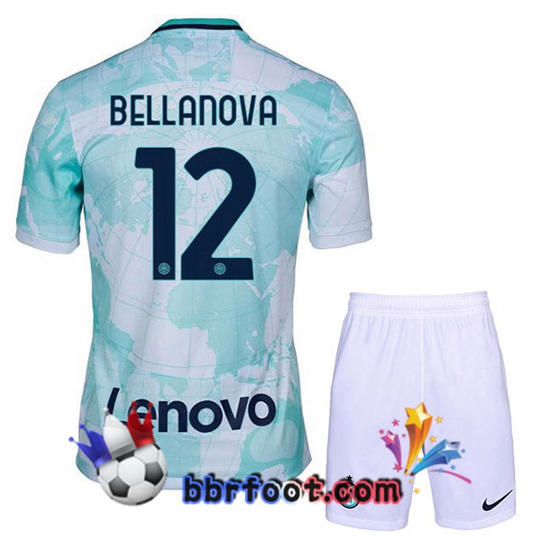 Maillot Foot Inter Milan (BELLANOVA 12) Enfant Exterieur Blanc Vert 2022/2023