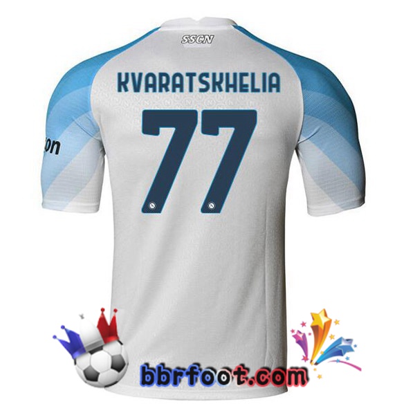 Maillot Foot SSC Naples (Kvaratskhelia 77) Domicile Blanc 2022/2023