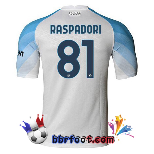 Maillot Foot SSC Naples (Raspadori 81) Domicile Blanc 2022/2023